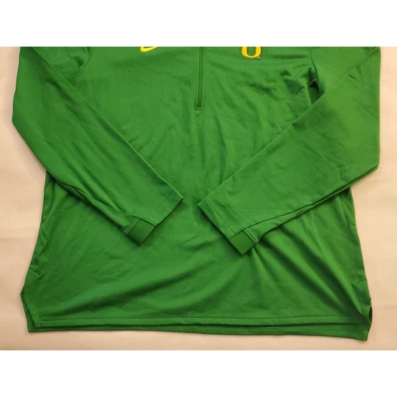 NIKE DRI-FIT OREGON DUCKS GREEN YELLOW QUARTER ZIP PULLOVER SIZE XL MEN'S - Picture 3 of 7